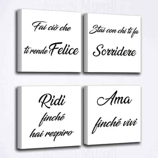 Quadri con frasi stampe su tela