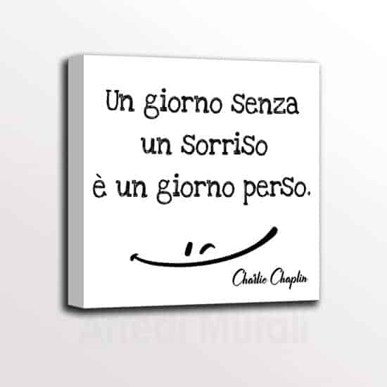 Quadro con citazione di Charlie Chaplin