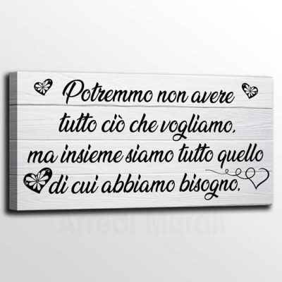 Quadro con frase decorazione moderna