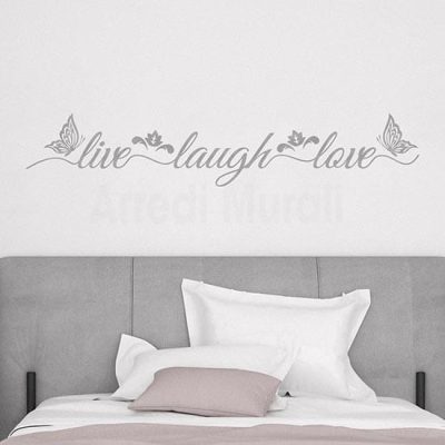 Adesivi murali live laugh love, decorazioni adesive