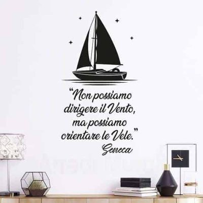 Adesivi murali frase sul vento di Seneca