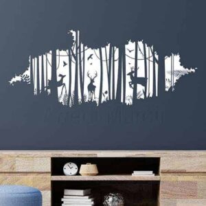 Disegno adesivo Trompe L'Oeil foresta adesivi murali