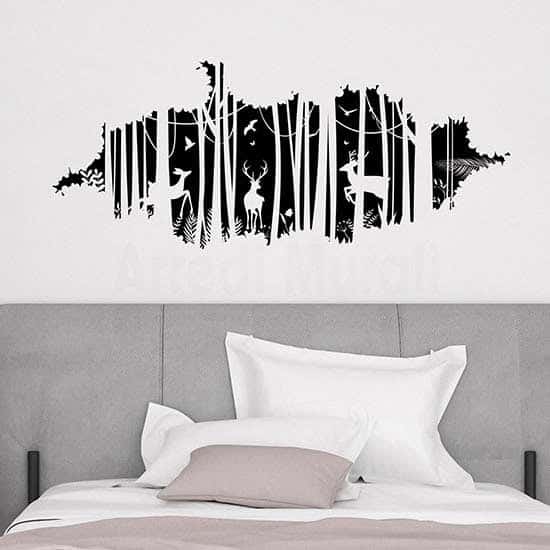 Disegno adesivo Trompe L'Oeil con foresta