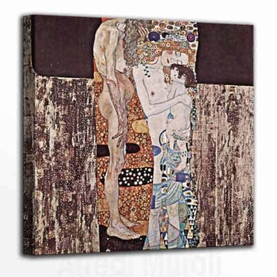 Le tre età della donna di Gustav Klimt riprodotto su tela