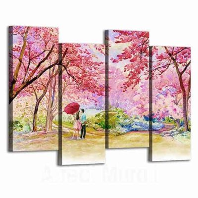 Quadri paesaggio con stampe su tela