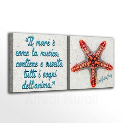 Quadri su tela con citazione sul mare