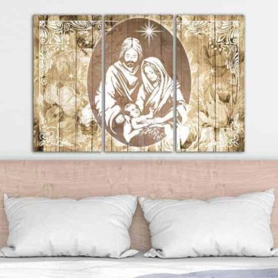 tele moderne con disegno Sacra Famiglia