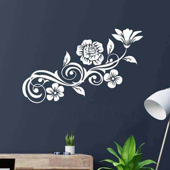 Fiori stickers murali verticali, adesivi da parete