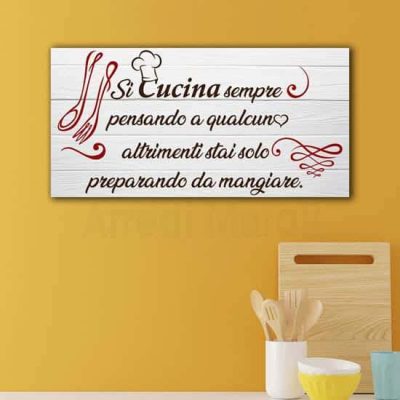 quadro su tela per cucina moderna o shabby con frase