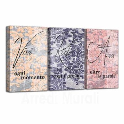 quadri su tele effetto vintage con frase