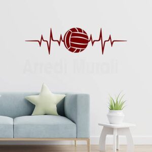 Adesivi murali amore per la pallavolo, decorazione adesiva