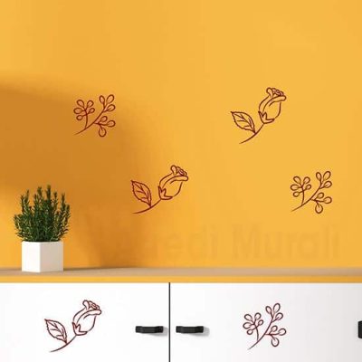 Adesivi murali floreali greca ritagliata e separata