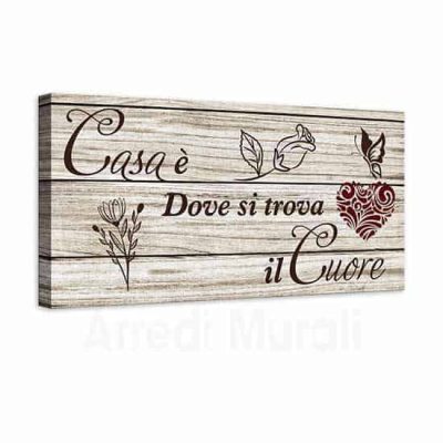 Tela canvas con frase per arredi shabby o country