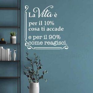 Adesivi murali con frase motivazionale, idea decorativa