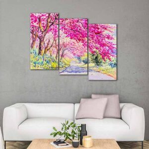 Quadri con paesaggio dipinto a olio, stampe su tela