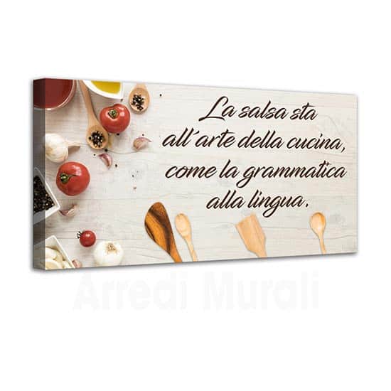 Quadro con frase per la cucina
