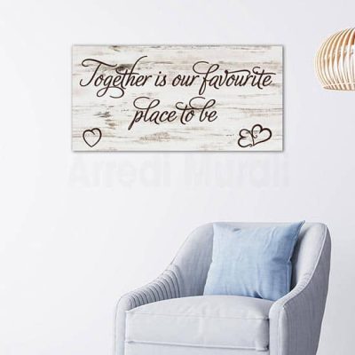 Quadro su tela shabby con frase, per arredare le pareti
