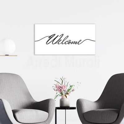 Quadro stampa su tela welcome, decorazione moderna
