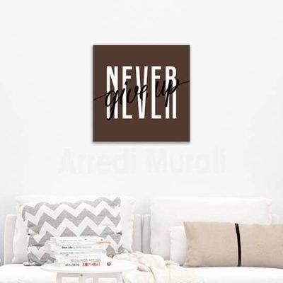 Quadro con frase non mollare mai, decorazione da parete