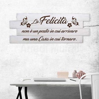 decorazioni in legno con frase stile shabby chic