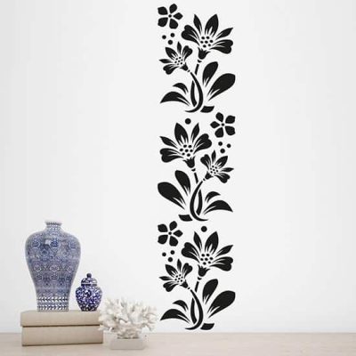 Greca adesiva da parete con fiori