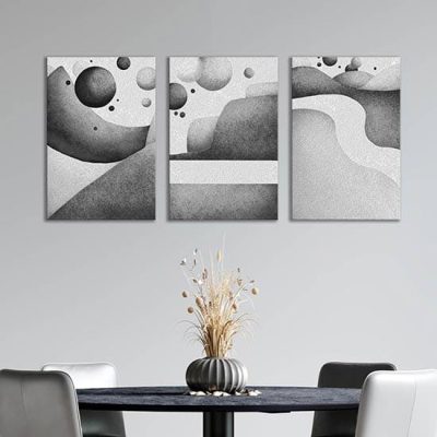 Quadri astratti bianchi e neri su tela