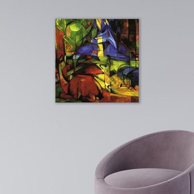quadro astratto Deer in the Forest di Franz Marc