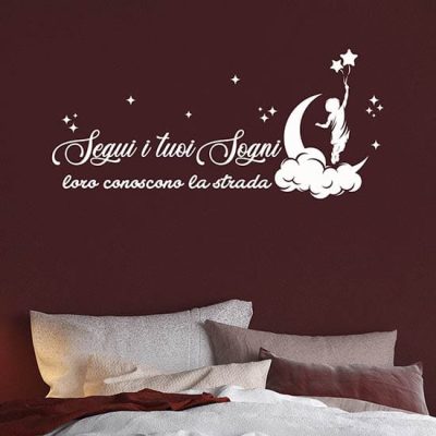Frase adesiva per camera da letto adesivi murali