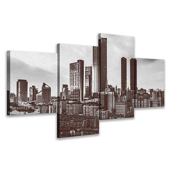 Quadri su tela con paesaggio a carboncino