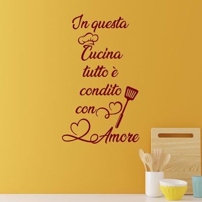 Stickers murali cucina con frase