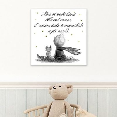 Quadro con scritta del piccolo principe stampa su tela