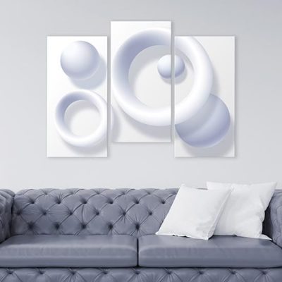 Quadri astratti bianchi su tela decorazioni moderne