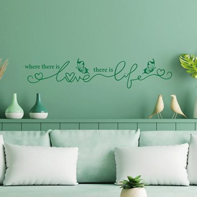 frase adesiva love life adesivi murali