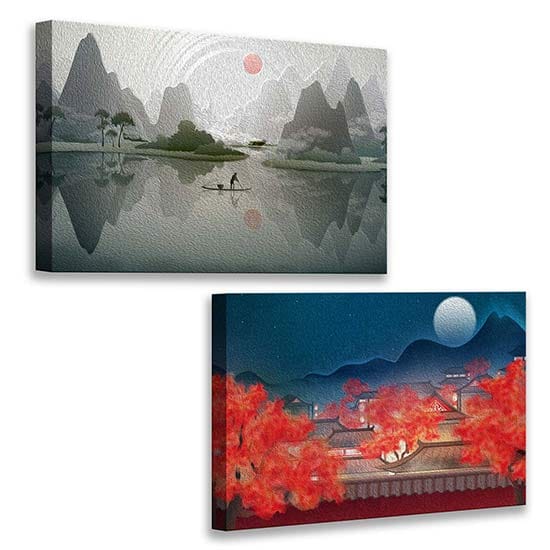 Quadri con paesaggi cinesi