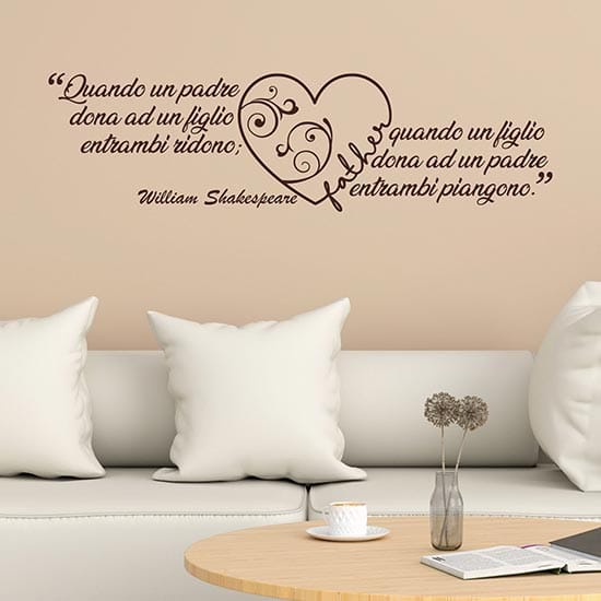 Stickers murali con frase sul papà