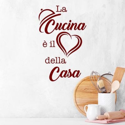 Adesivi per i muri della cucina con frase