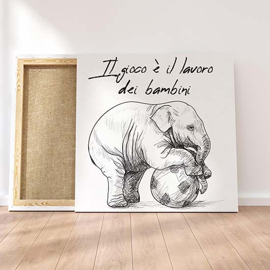 Quadretti con scritte su tela per bambini