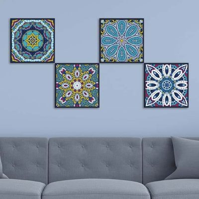 Quadri astratti geometrici su tela