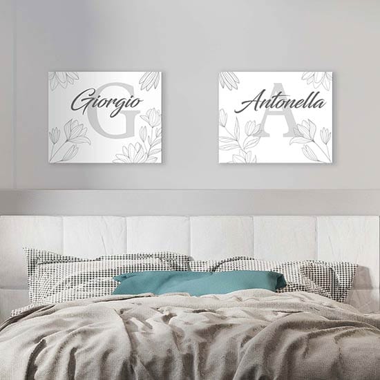 Quadri personalizzati con nomi su tela