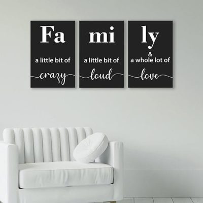 Quadri su tela con scritte famiglia