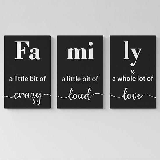 Quadri su tela con scritte sulla famiglia