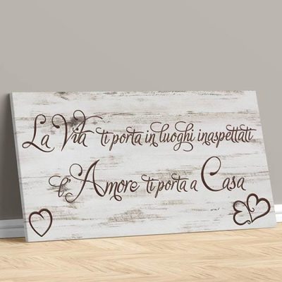 Quadro moderno stampa su tela frase shabby