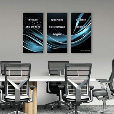 quadri astratti con frase per ufficio stampe su tela