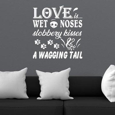 Adesivi murali amare i cani scritte da muro