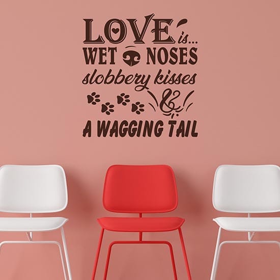 Adesivi murali amare i cani scritte da parete