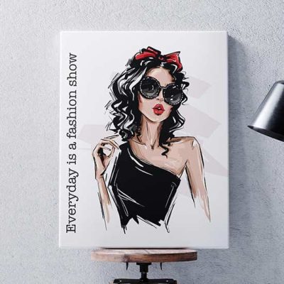 Quadri moderni disegni fashion con frase