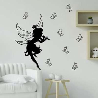 Sticker murali fatina con farfalle