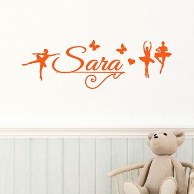 Stickers murali personalizzati nome ballerina