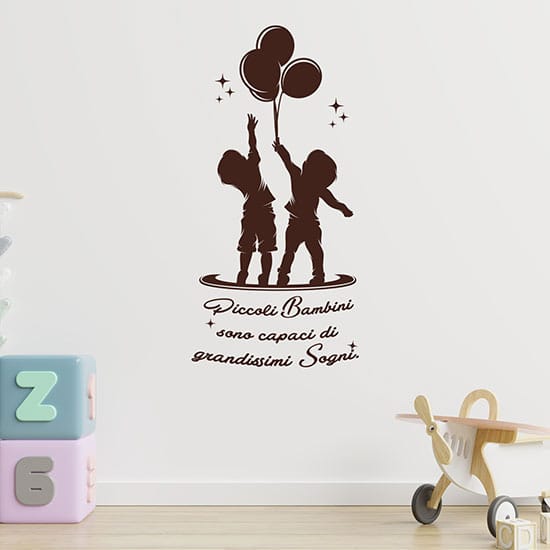 Frase adesiva con disegno per bambini