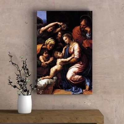 Quadro Sacra Famiglia di Raffaello stampa su tela